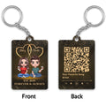 Galaxy Doll Couple Sitting Favorite Song Scannable QR Code Personalized Acrylic Keychain