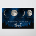 Galaxy Night Custom Birth Moon Phase The Days You Became Our Dad Personalized Poster, Father's Day Gift